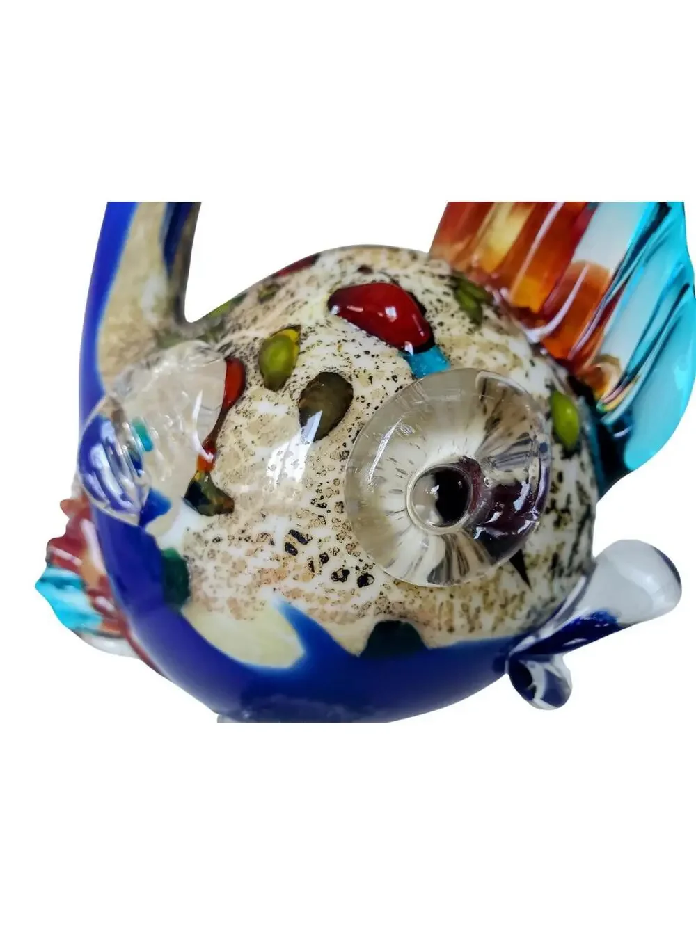 Rare Murano Avem Art Glass Fish Statue Figurine Fused Glass Hand Blown Koi